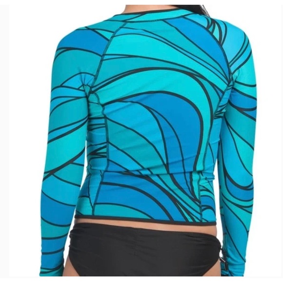 SPYDER  FULL ZIP RASH GUARD LONG SLEEVE SWIM COVER UP UPF 30 + - Picture 3 of 8